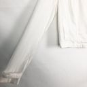 Stoosh  Linen Blend Asymmetrical Full Zip White Jacket Juniors Medium Photo 5