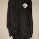 Ava & Viv  Black Ruched Long Sleeve Top Size 3X NWT Photo 1