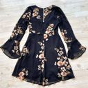 ASTR  The Label Crystal Floral Bell Sleeve Mini Dress‎ | Black Size Small Photo 5