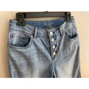  Cropped Wide Leg Denim Raw Hem Jeans US Size 4/ Chico's Size 0 Photo 2