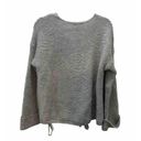 Umgee  Gray ‘All Laced Up’ Oversized Ribbed Sweater Tie Sides Vneck Size Large Q Photo 1