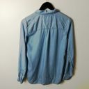 SO  Perfect Shirt Small Blue Lightweight Button Up Shirt Soft 100% Lyocell S Photo 10