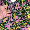 Donna Morgan Multi Color Mini Flowy Floral Dress Size 6 V-Neckline Puff Sleeves Photo 3