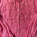 Rachel Zoe  women's linen red button down long sleeve shirt size medium Photo 3