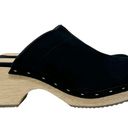 Loft  New Leather Wooden Heel Clogs Black Womens Size 9 Photo 2