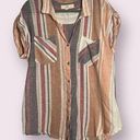 Thread and Supply  Linen Striped Button Up Top Photo 0