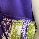 Tori Richard Vintage  Dress Hawaiian 70s Purple Green Honolulu Mod Tiki Barkcloth Photo 14