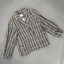 Free People  Luminary Plaid Flannel Oversized Blazer Neutral Tan Small Photo 14