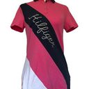 Tommy Hilfiger  Colorblock Womens Polo Top Size XS Spellout Short Sleeve Bias Photo 0