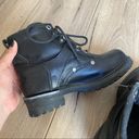 Harley Davidson  black classic lace up buckle moto ankle boots combat Photo 7