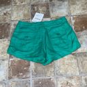 Esley  Emerald Green Cuffed Linen Blend Shorts Pockets Button & Zip Shorts Small Photo 1