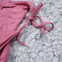 Mulberry Soluna Tie Side Hipster Swim Bikini Bottom  Pink Half Moon Fit Medium Photo 3