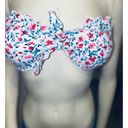 Xhilaration  Floral Strapless Bandeau Bikini Top White Red Blue Size M Photo 2