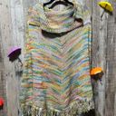 Urban Outfitters  Tana Marled Rainbow Knit Cape Poncho Photo 2