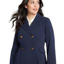 Modcloth NWT  Along for the Ride Navy Blue Crepe Coat Size MEDIUM Photo 2