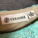 Versona  six turquoise lace overlay dress with rounded Photo 4