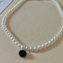 American Vintage Vintage “Suvi” Black Pendant Charm Pearl Necklace 17” Marquise Fishhook Gothic Photo 5