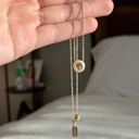 Coach Rose Gold Open Circle Stone Necklace Photo 0