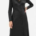 Everlane  Luxe Cotton Button Front Shirt Dress Large Black Collared Long Sleeve M Photo 1