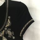 Karen Kane  non-fitted flowy black dress with off-white embroidery Size Small Photo 3