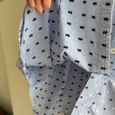 Talbots  Blue Pinstripe Button Down Shirt with Square and Spotted Pattern, Size L Photo 9