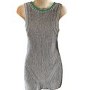 CAbi  Trident Gray & Green Striped Sleeveless Sweater Tank Top 885 ~ Womens SMALL Photo 3