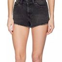 Volcom  Black 1991 Mid-Rise Frayed Hem Denim Shorts Photo 1