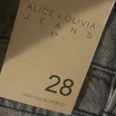 Alice + Olivia  Amazing High Rise Raw Hem Cuffed Jeans Photo 10