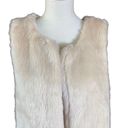 Signature Studio  Women's Vest Sz S Cream Faux Fur Open Front Photo 1