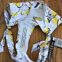 Jantzen NEW NWT  White Yellow Gray Black Floral Tie Knot Y2K Bikini BOTTOM 12 Photo 7