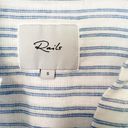 Rails  Bonnie Linen Blend Button-Up Shirt in Olympic Stripe White and Blue Photo 3