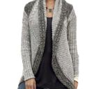 CAbi  Sweater Shadow Circle Gray Shawl Collar Chunky Knit Open Cardigan Sz Medium Photo 14
