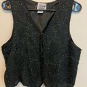 American Vintage Sweet Sue Vintage Sleeveless Rhinestone Embellished Silk Vest Size Large Photo 4