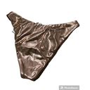 Good American  Foil Better Bikini Rev Bottom Mocha Metallic Bronze Size 2/M Photo 3