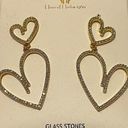 House of Harlow NWT  dangling heart hoop glass stone earrings Photo 1