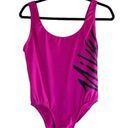 Nike NWOT  Women's Multi Logo U Back One Piece Swimsuit Large Pink Photo 3