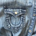 True Religion  Women's Blue Georgia Denim Shirt Photo 4