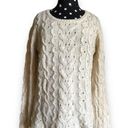 Coldwater Creek  Womens Sweater Sz M 10 12 Cream Ivory Chunky Cableknit Pullover Photo 1