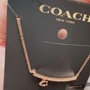 Coach  RoseGold  Pave Signature Bar Necklace 91431 NWT Photo 1