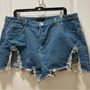 Pretty Little Thing  Distressed Denim Shorts Size 20 Photo 0