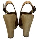 Sam Edelman  Camilla Peep Toe Wooden Wedge Studded Detail Saddle Brown Leather 6 Photo 5