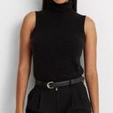 Ralph Lauren Lauren  Sleeveless Mock Neck Turtleneck Top Sweater Thick Knit Black Photo 1