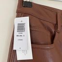 Wilfred NEW The Melina High Rise Vegan Faux Leather Straight Leg Pants Cognac Photo 4