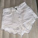 Vibrant White stretch mini denim shorts- REAR DESCRIPTION SBOUT SIZE Photo 0