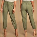 Lulus  The Bottom Line Olive Green Cargo Joggers Photo 8