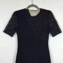Jason Wu  Black Lace-Paneled Stretch-Ponte Short Sleeve Fit & Flare Dress Photo 3