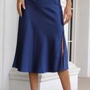 Zeagoo NEW Midi Skirt High Waisted Satin Slit Skirt S Photo 2