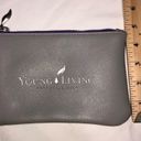 Young Living Zippered Pouch Gray Silver Purple Vegan Faux Leather Key Ring Photo 2