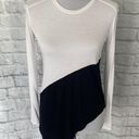 BCBGMAXAZRIA women XXS colorblock Longsleeve scoopneck asymmetrical top Photo 0