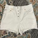 Levi's Levi’s Size 28 Raw Hem White Ribcage Shorts Photo 0